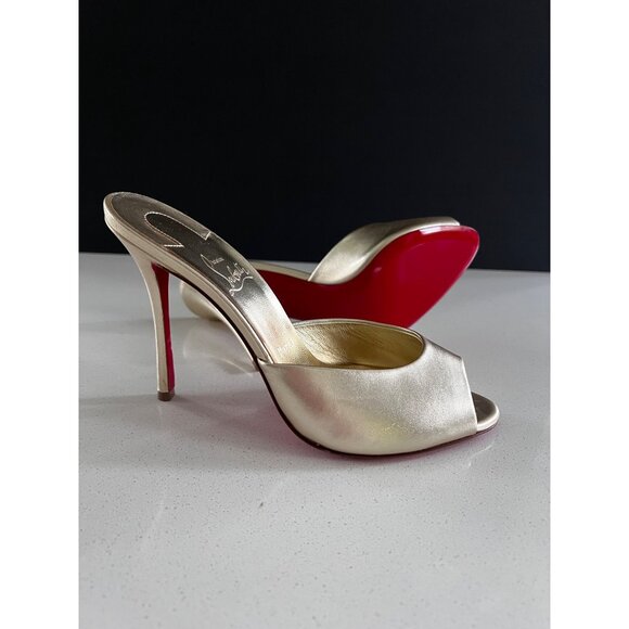 Christian Louboutin Me Dolly Peep Toe Slide Sandal  heels size 39 - Picture 9 of 12
